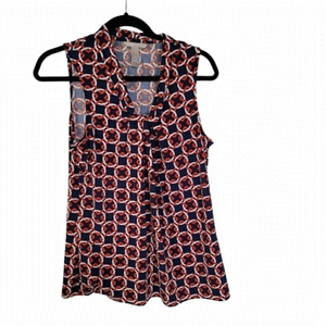 Banana Republic Dark Blue and Orange Sleeveless Top US M